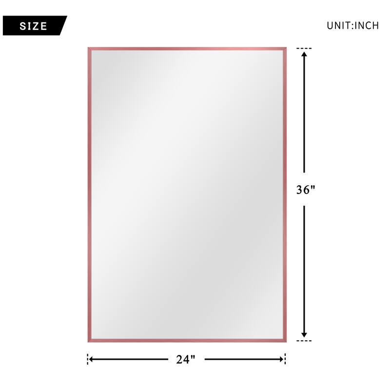 Modern Thin Frame Wall-Mounted Hanging Bathroom Vanity Mirror