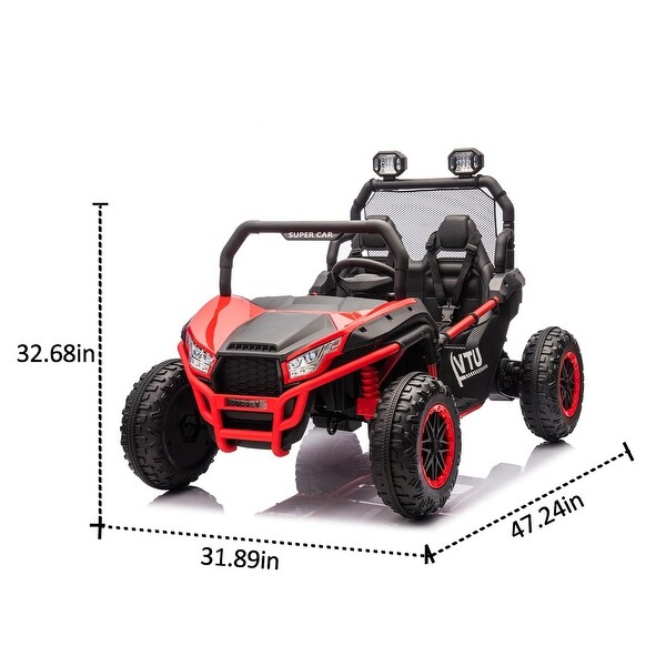 Kids' Ride-On Car with Bluetooth, Dual Seats, and Four-Wheel