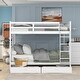 preview thumbnail 21 of 105, Modern Style Wooden Bunk Bed with Ladders and Two Storage Drawers White - Full