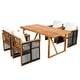 preview thumbnail 31 of 39, Christopher Knight Home - Modern Outdoor Acacia Wood Dining Set with Cushions and Handwoven Rope Chairs
