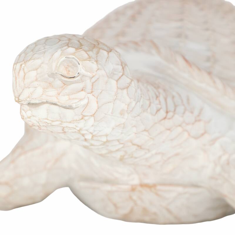 Resin Coastal Style Sea Turtle Sculpture with Woven Shell Texture