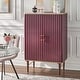 preview thumbnail 2 of 6, angelo:HOME Minka Mid-Century Scalloped Front Cabinet Wine