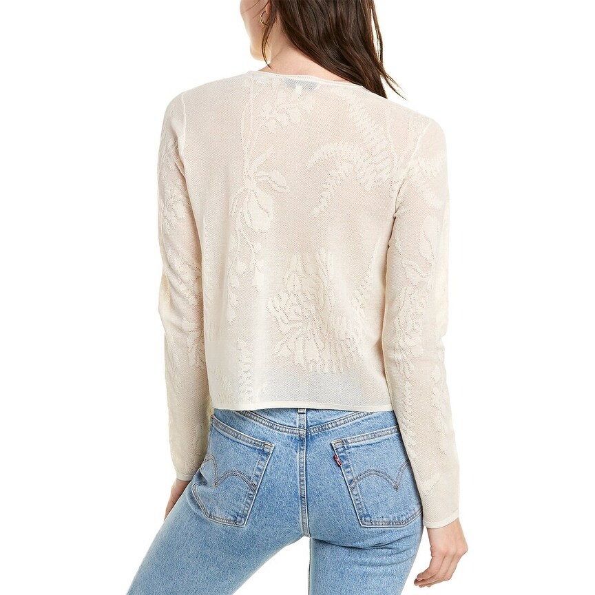 vince floral lace stitch pullover