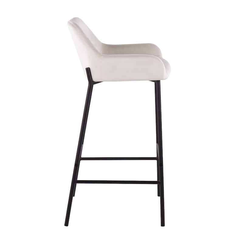 Carbon Loft Galotti Black Fixed-Height Upholstered Bar Stool - Set of 2