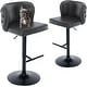 preview thumbnail 22 of 109, Modern Upholstered Swivel Adjusatble Height Leather Barstools Set of 6 Set of 2 - Dark
