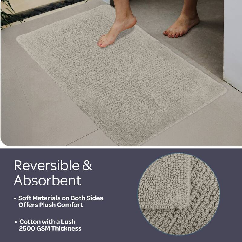 Lavish Home 2-Piece 2500GSM Cotton Bath Mat Set
