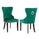 Grandview Tufted Upholstered Dining Chair (Set of 2) with Nailhead Trim and Ring Pull - Dark Green