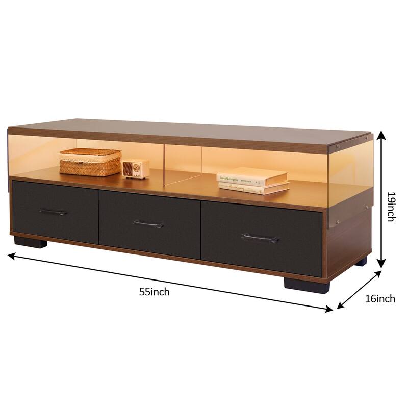 3-Drawer TV Stand for TV's up to 65" Flat Screen Cabinet