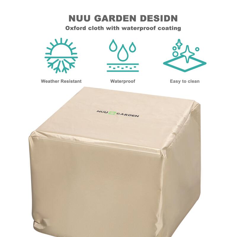 Nuu Garden 50000 BTU Ceramic tabletop Square Propane Fire Pit Set