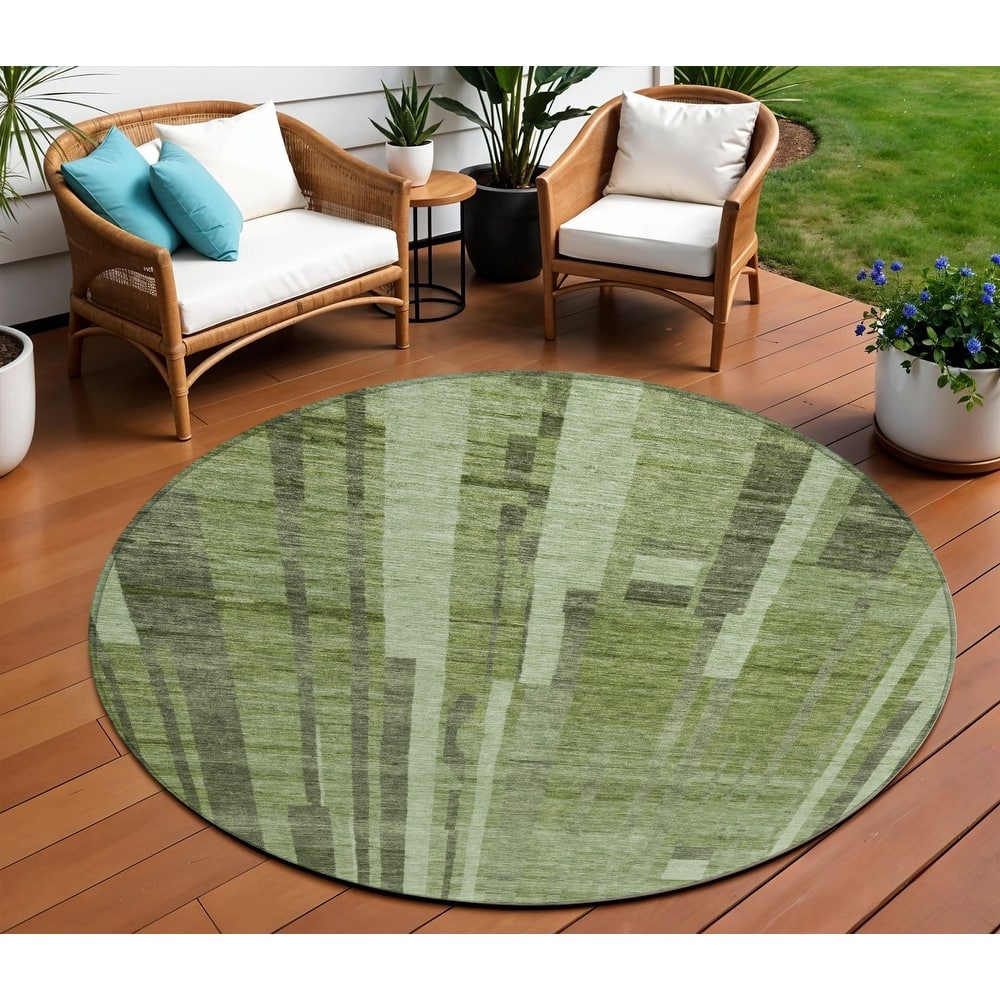 HomeRoots Striped Transitional Rectangle Outdoor Rug