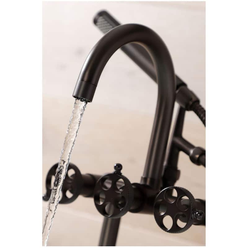 Kingston Brass AE810.RKX Webb Deck Mounted Tub Filler with Built-In