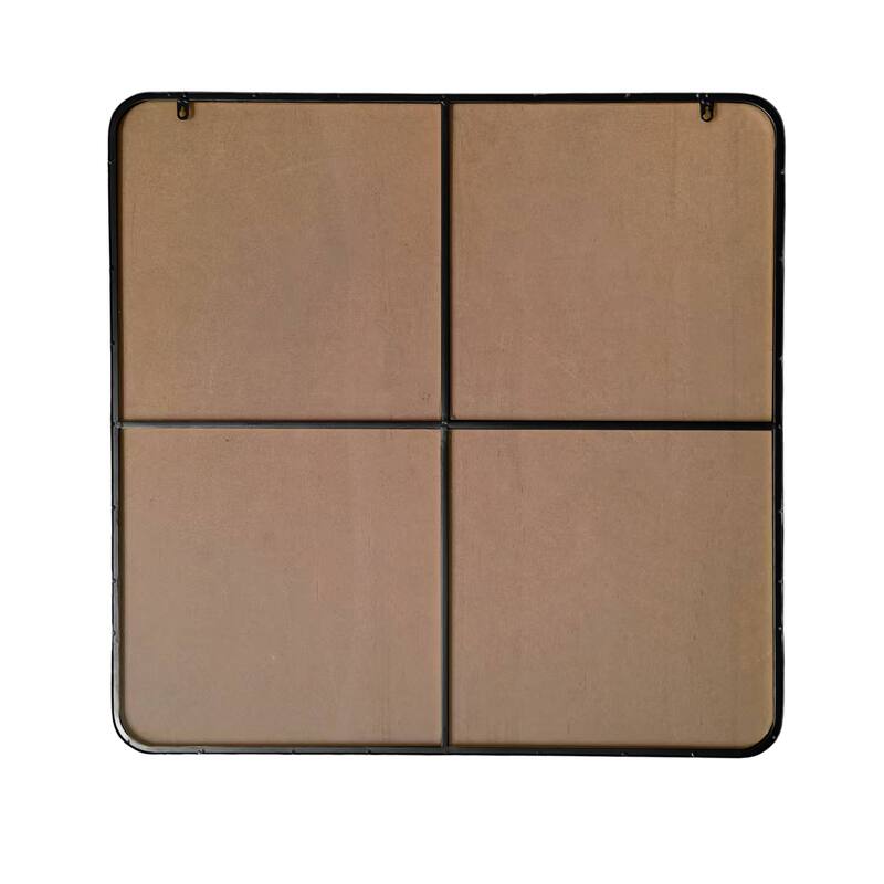 GDF Studio - Rosita 36 Inch Square Metal Framed Wall Mirror - Black