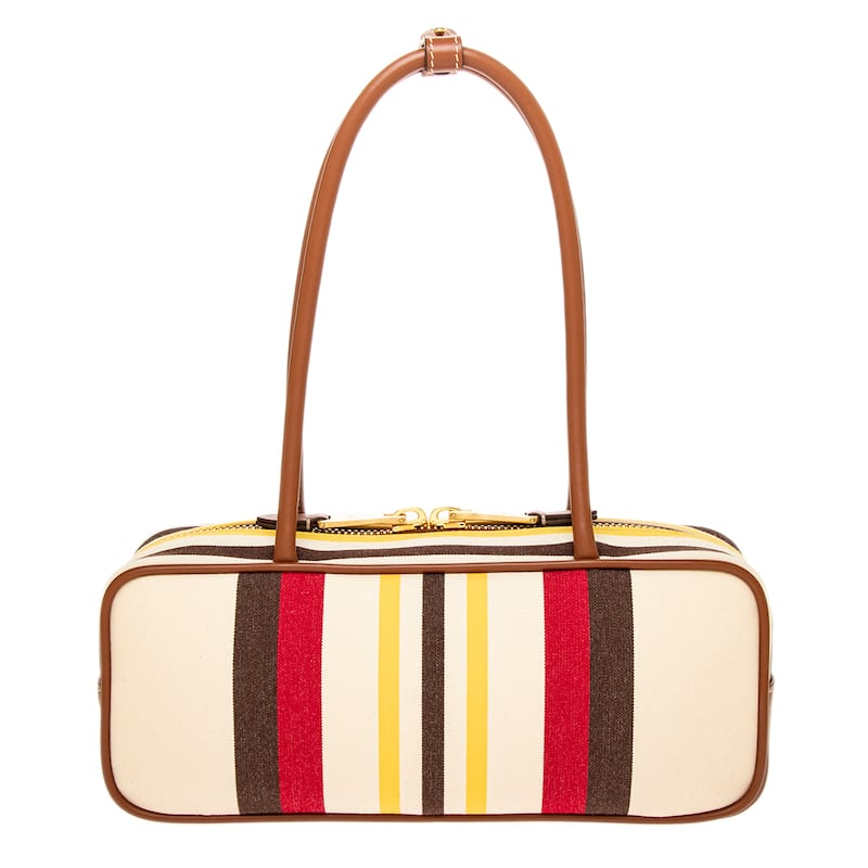 Miu Miu Beau Canvas and Leather Top Handle Bag