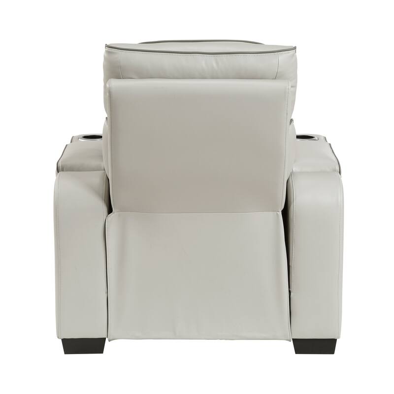 Ezra 37.5" Faux Leather Power Recliner - Power Heatrest, Cup Holders