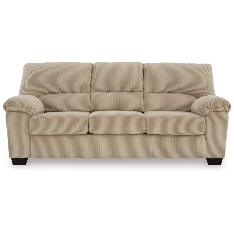 Simy Sofa, 83 Inch Modern Style Sand Beige Polyester, Pillow Top Arms