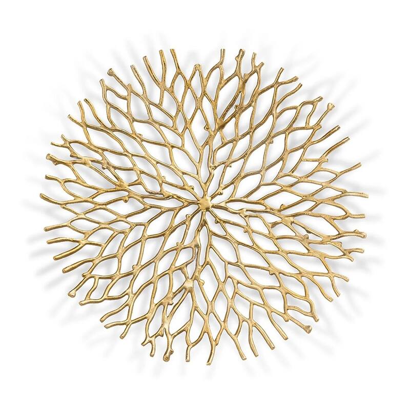 Spi Home Set Of 3 Cast Aluminum Coral Tray And Bowls - 6 X 21.5 X 21.5 inches