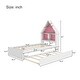 preview thumbnail 9 of 16, 85.20" Wood Frame Twin Trundle Bed with Bookcase Headboard and Led Light