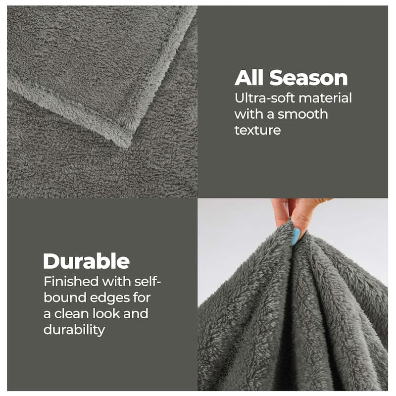 Superior Solid Fluffy Fleece Blanket, Plush and All Season