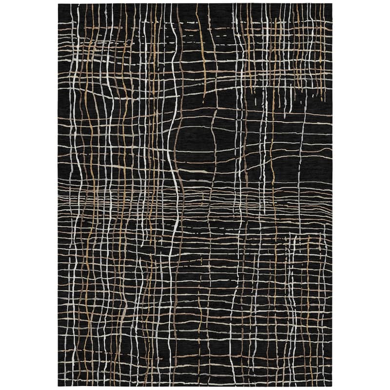 HomeRoots Striped Transitional Rectangle Outdoor Rug