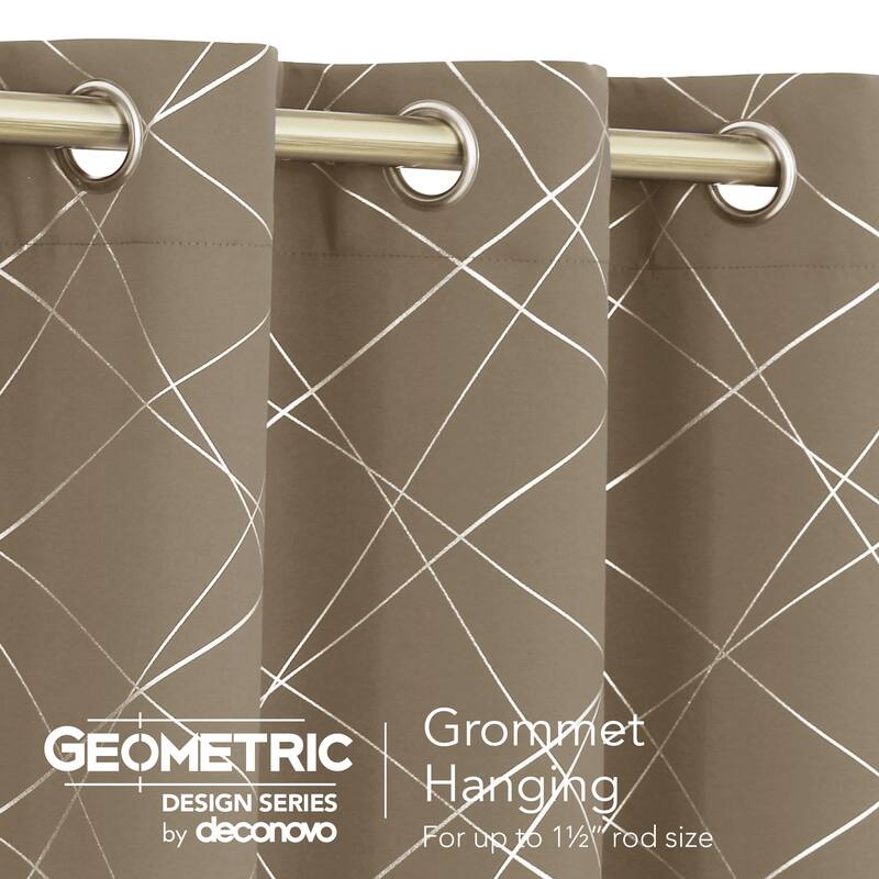 Deconovo 52 Inch Geometric Print Curtain Panel Pair(2 Panel)