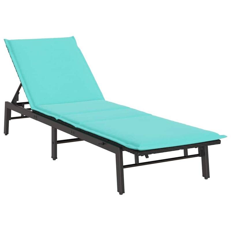 vidaXL Sun Lounger with Cushion Poly Rattan - 78.7" x 23.2" x 9.8"/19.3"/23.2"/26.4"
