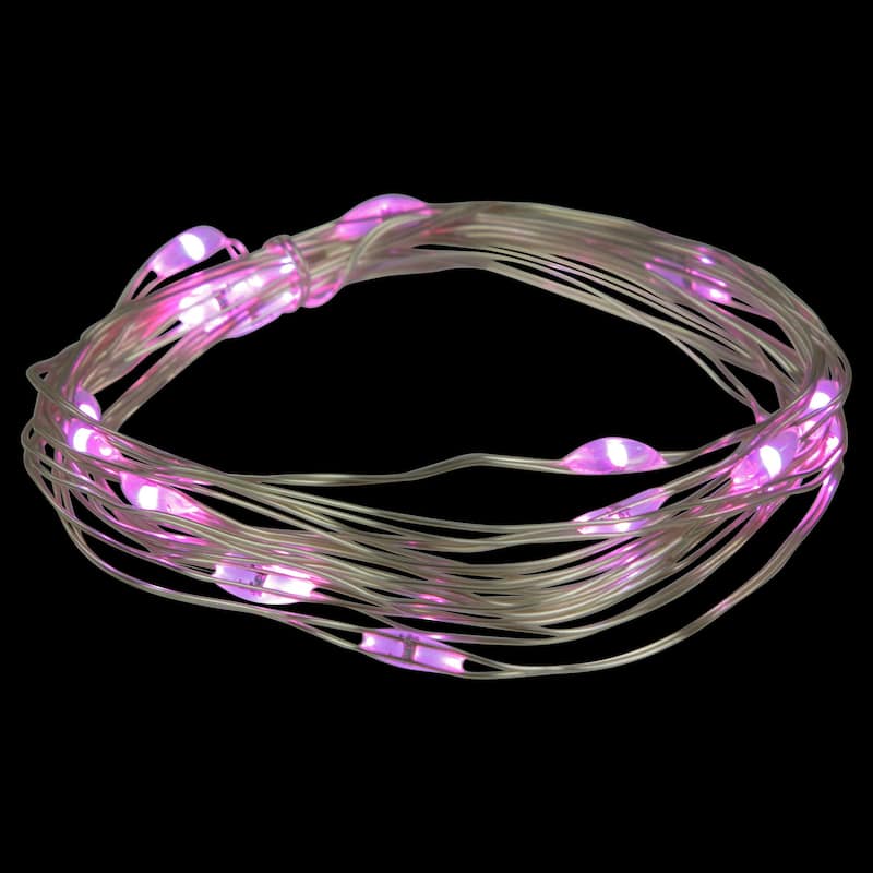 20-Count Pink LED Micro Fairy Christmas Lights - 6ft, Copper Wire