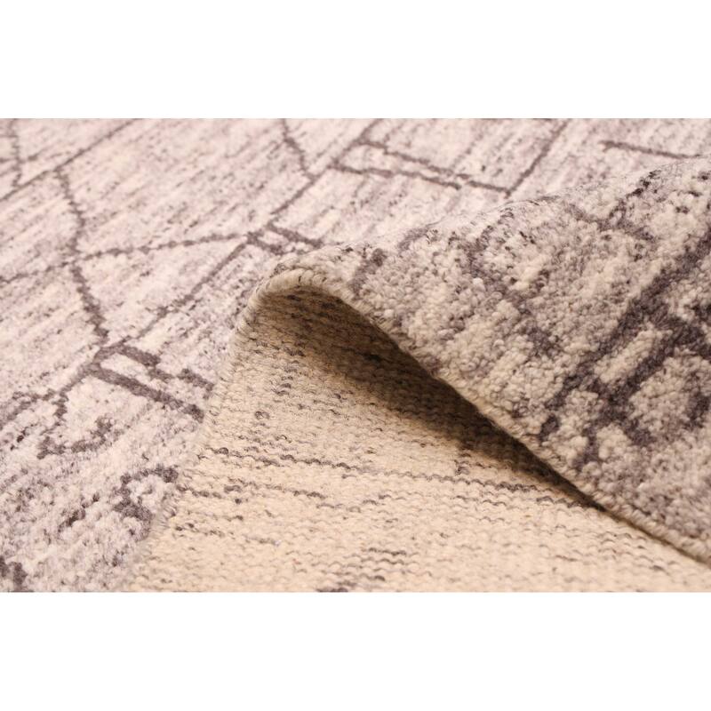 ECARPETGALLERY Hand-knotted Tangier Light Grey Wool Rug - 8'4 x 9'8