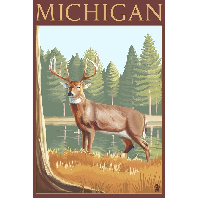 Download Michigan White Tailed Deer Lantern Press Artwork Art Print Multiple Sizes Available Overstock 16009218