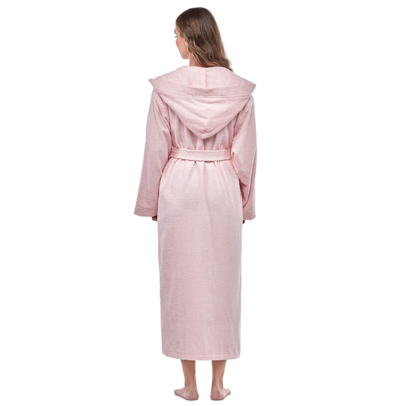 Soft Turkish Terry Cotton Women's Hooded Bathrobe