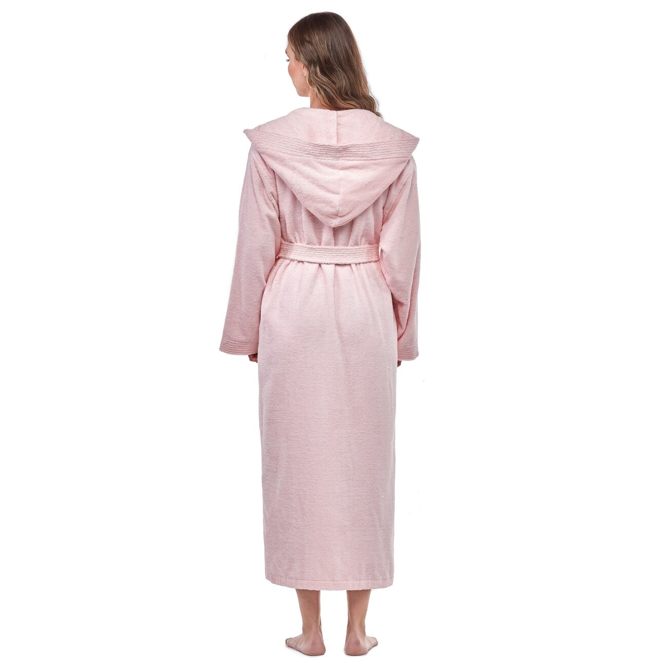 Soft Turkish Terry Cotton Women s Hooded Bathrobe Burgundy M