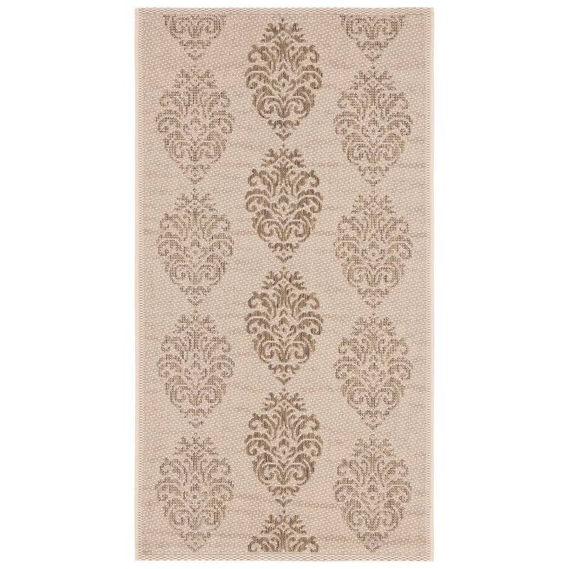 SAFAVIEH Courtyard Pauley Damask Indoor/ Outdoor Waterproof Patio Backyard Rug