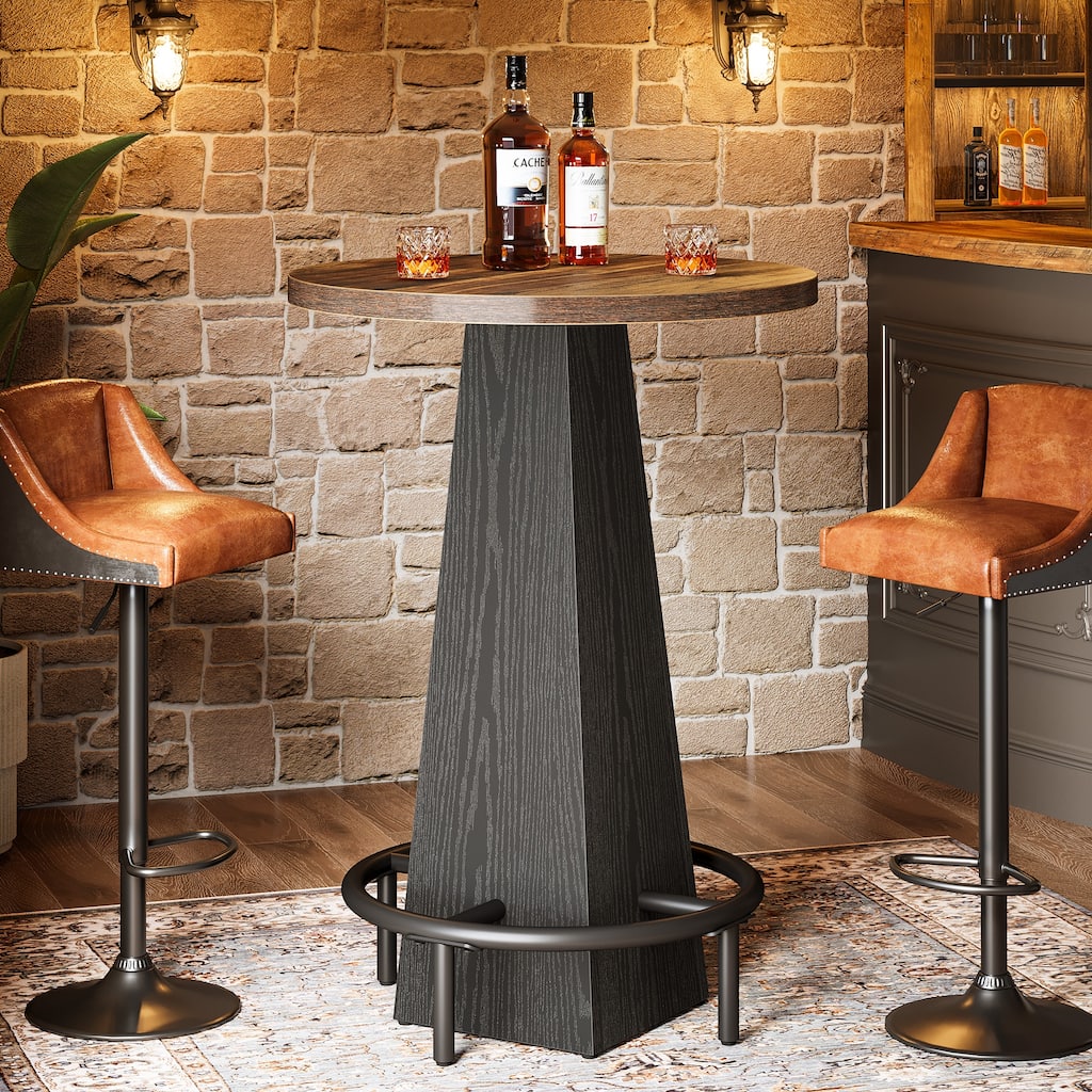 Bar Table, 37.4" High Round Pub Table for Small Bars, Dining Room