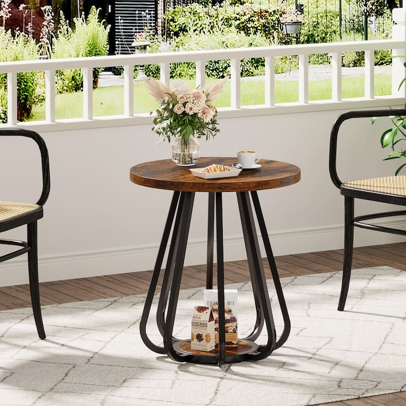 2-Tier Small Round Side Table