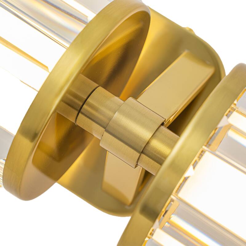 Modern Gold LED Vanity Wall Sconce Crystal Bathroom Light 3-Light