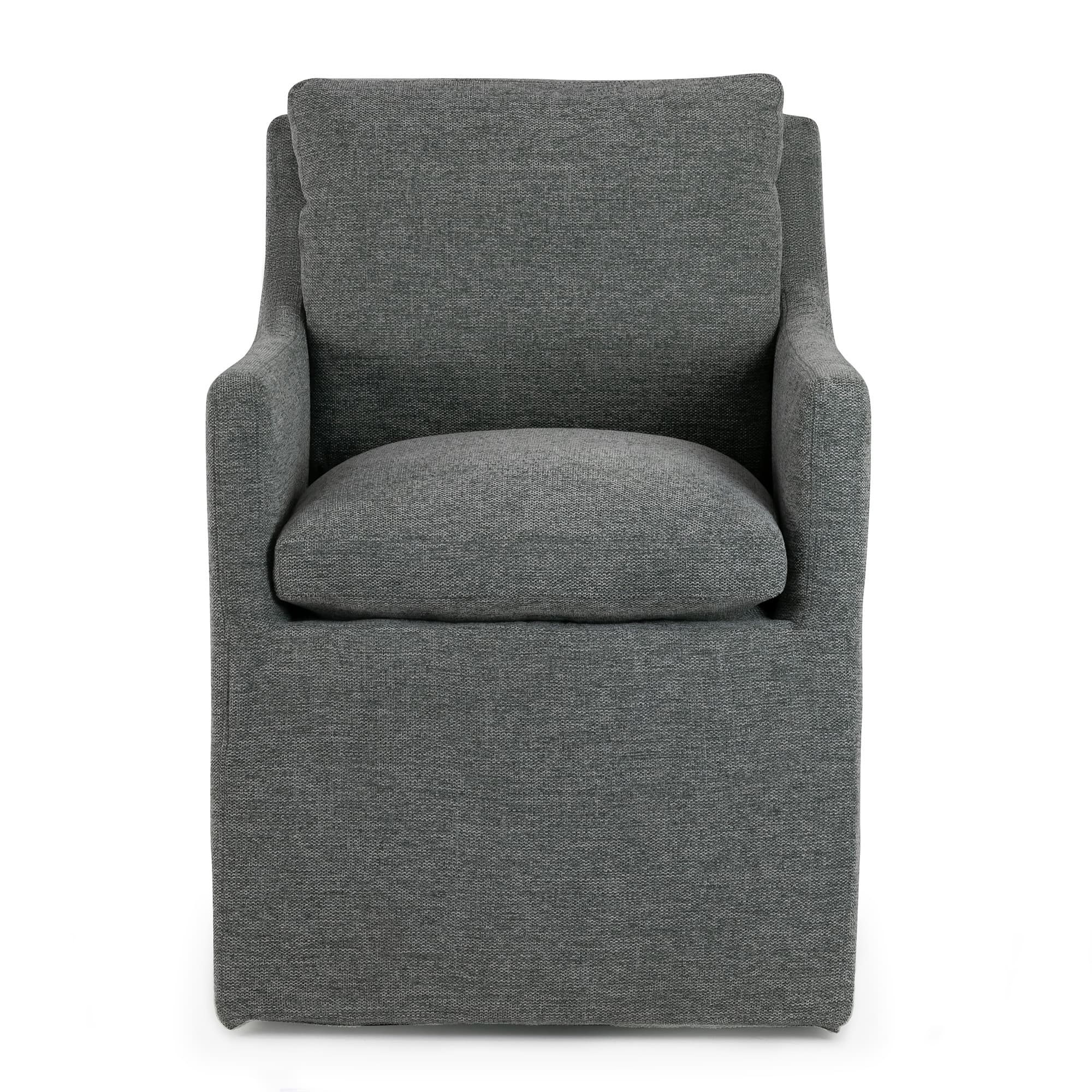 Axel Gray Fabric Accent Chair with Down Feathers - Bed Bath & Beyond ...