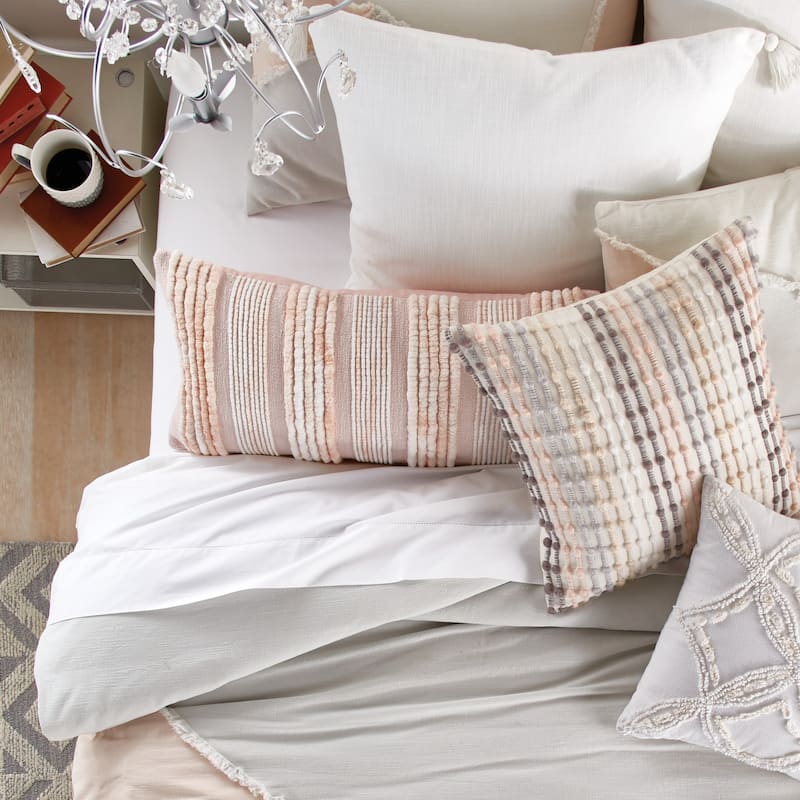 Peri Home Colorblock Fringe Comforter and Sham Set