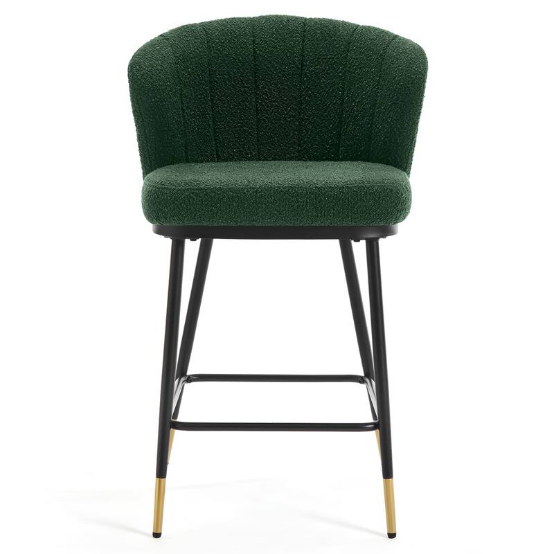26" Boucle Fabric Counter Height Bar Stools, Set of 2/3/4 - 35.83"H x 22"W x 20.28"D