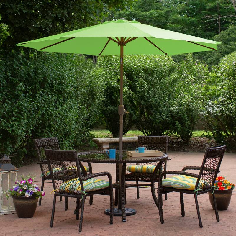 9ft Outdoor Patio Market Umbrella with Hand Crank and Tilt