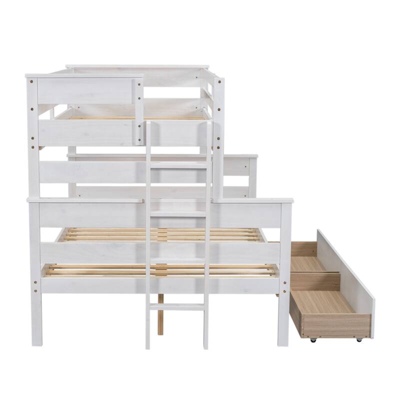 Twin over Full Bunk Bed with 2 Drawers or Trundle