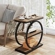 preview thumbnail 31 of 29, 3 Tiers End Table, Wood Side Table for Living Room, Slim Nightstand 1 Pc - Oak