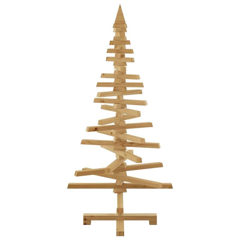 vidaXL Wooden Christmas Tree with Stand Brown Solid pine wood
