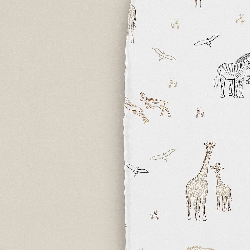 Sweet Jojo Designs Jungle Safari Animals Boy Girl Gender Neutral 2 Pack Baby Bassinet Fitted Sheets Animal Grey Elephant