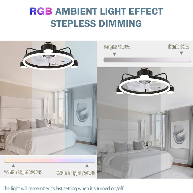 Curve Curio 3 Color Tone and 6 Fan Speed Ceiling Fan, App Control and Remote Control for Bedroom, Living Room and Dining Area