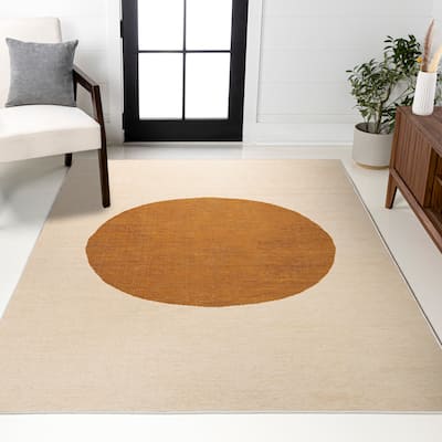 JONATHAN Y Demie Bohemian Textured Weave Floral Machine Washable Area Rug