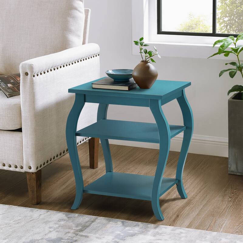 Andreas 2-shelf End Table - Teal