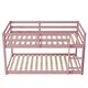 preview thumbnail 47 of 61, Low Height Design Twin Over Twin Floor Bunk Bed in Grey for Kids' Safety,Stylistic Elements Kid's Bunk Bed