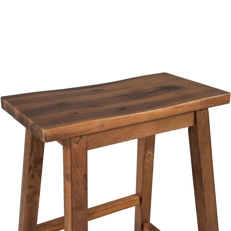 Farmhouse Rustic 2-piece Counter Height Wood Kitchen Dining Stools