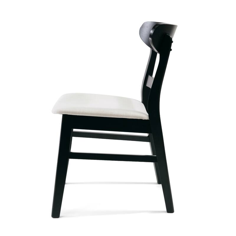 Abrielle Mid-Century Modern Upholstered Rubberwood Dining Chair (Set of 2) by Christopher Knight Home