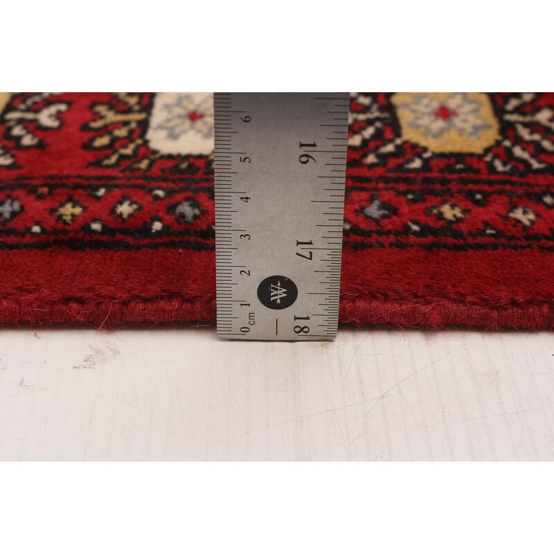 ECARPETGALLERY Hand-knotted Peshawar Bokhara Red Wool Rug - 2'7 x 8'3