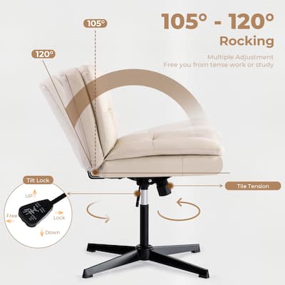 Armless Home Office Desk Chair Vanity Chair No Wheels
